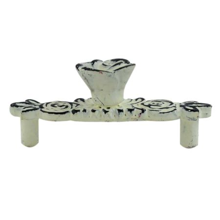 Cream Rose Distressed Iron Pull Cabinet Handles